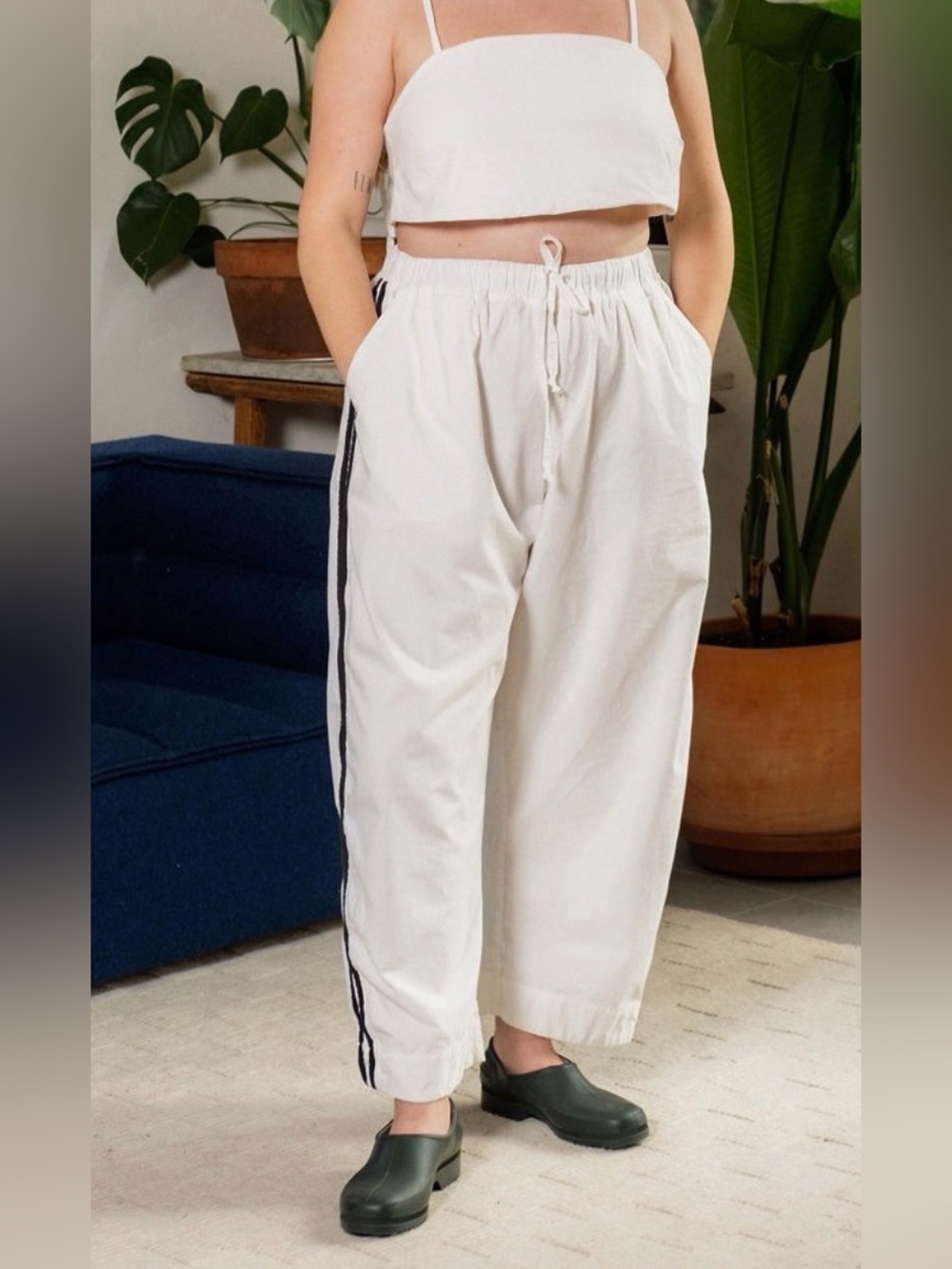 Shelter Jules Pant - White with black piping size 2X/3X